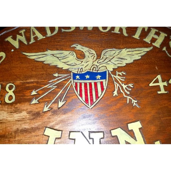 Vintage Hand Painted Patriotic Wood Sign Eagle Flag Rustic Folk Art Wall Hanging - Picture 4 of 6